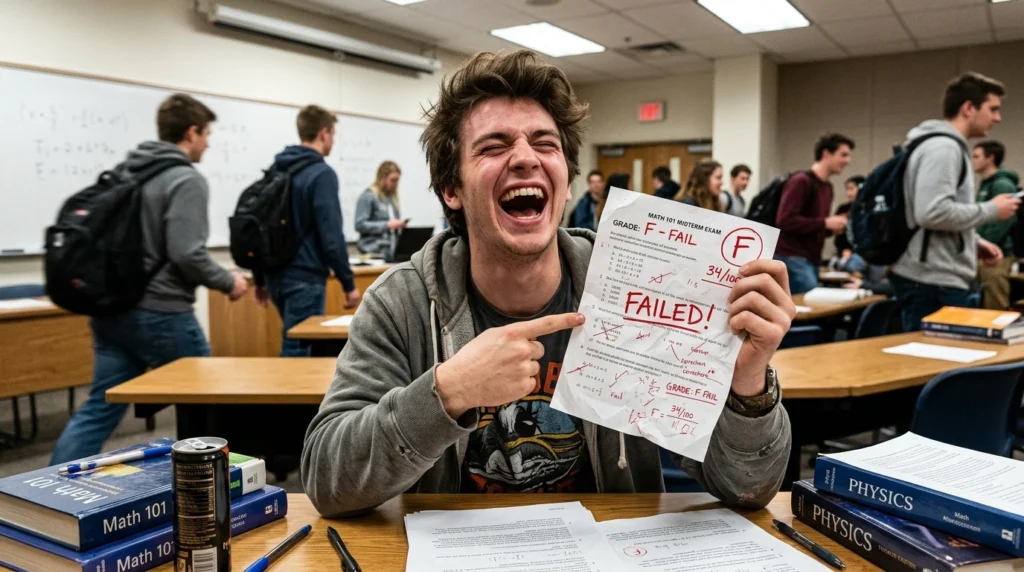 metaphor for failing a test